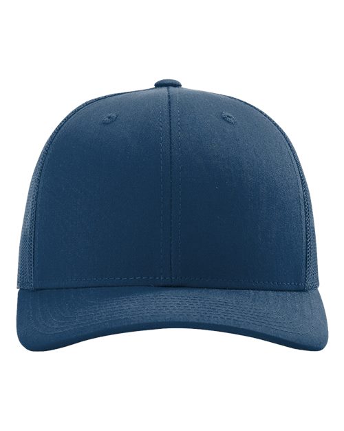 Baseball cap in deep blue with matching brim and small ventilation eyelets