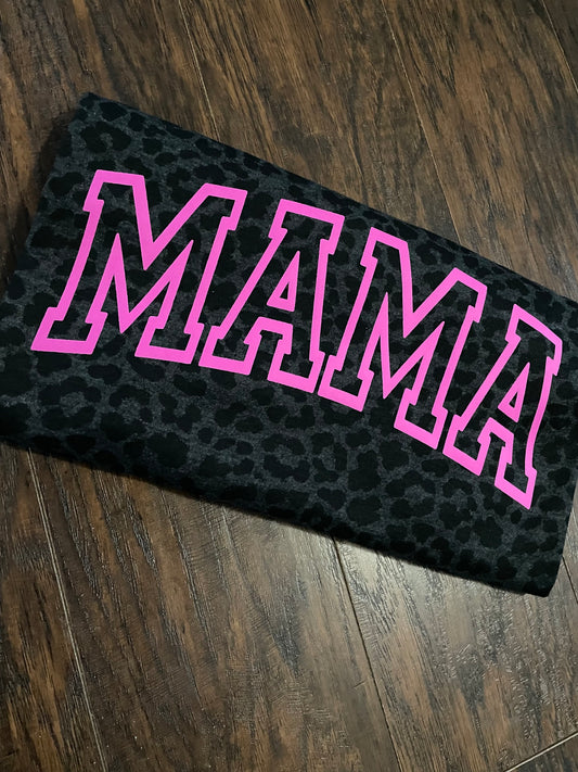Mama Varsity Leopard Shirt