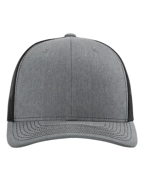 Dark gray baseball cap with light gray patterned brim and small front ventilation eyelets.