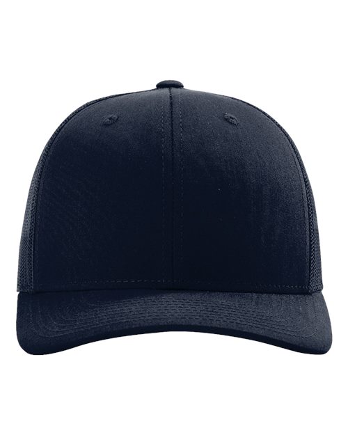 Baseball cap in dark navy with curved brim and stitched crown panels.