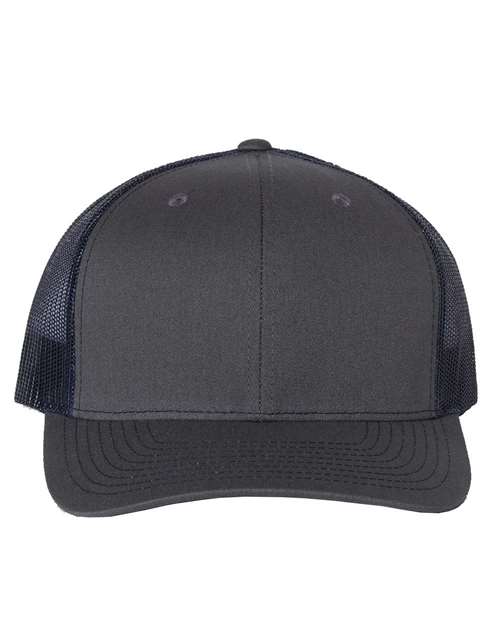Black baseball cap with dark mesh side panels and stitched curved brim.