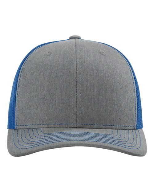 Richardson 112 baseball cap in gray with blue contrast side panels