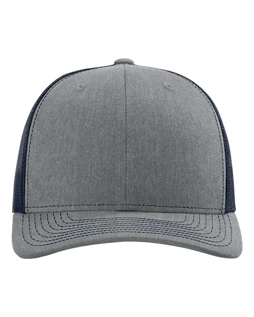 Richardson 112 baseball cap in gray with navy contrast side panels