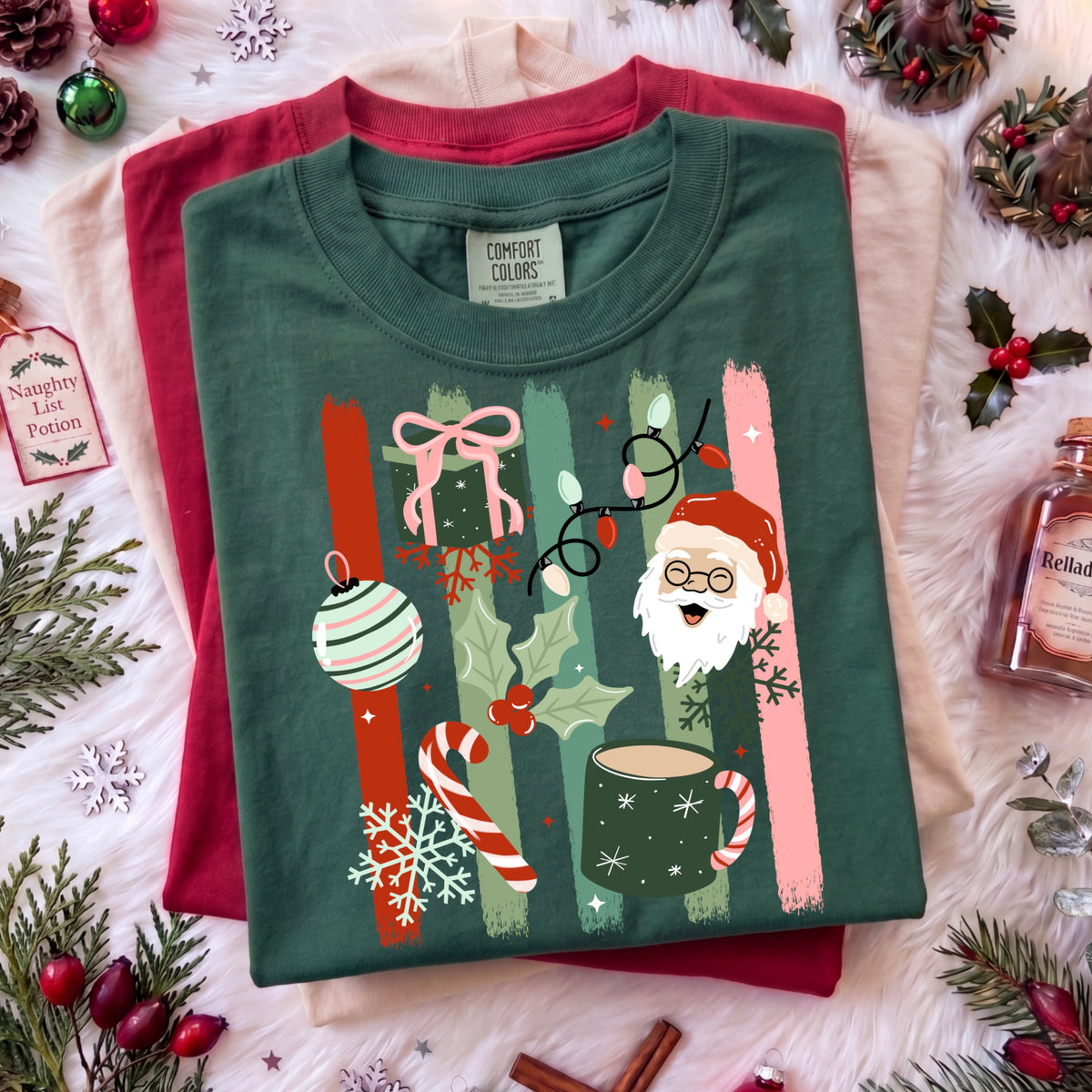 Christmas Santa With Lines