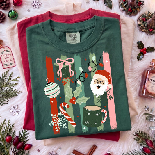 Christmas Santa With Lines
