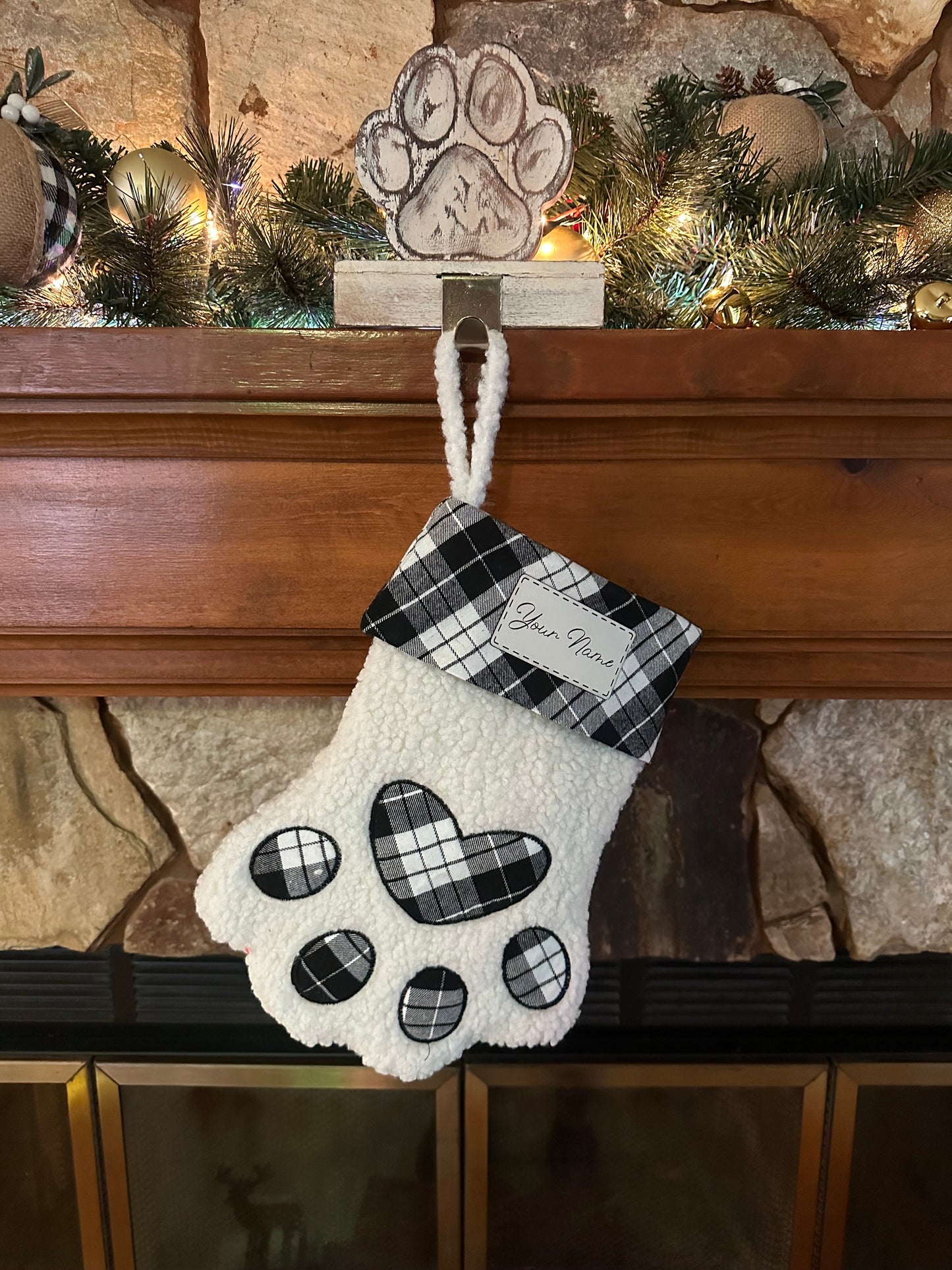 Custom Paw Print Stocking