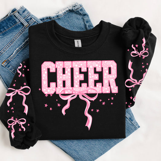 Cheer With Pink Bows & Printed Sleeves