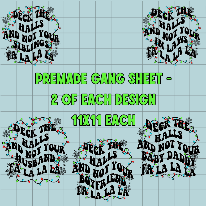 Premade Gang Sheet - Deck The Halls