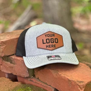 Custom Leather Patch Hat | Leatherette | Snap Back | Trucker Style | Richardson 112